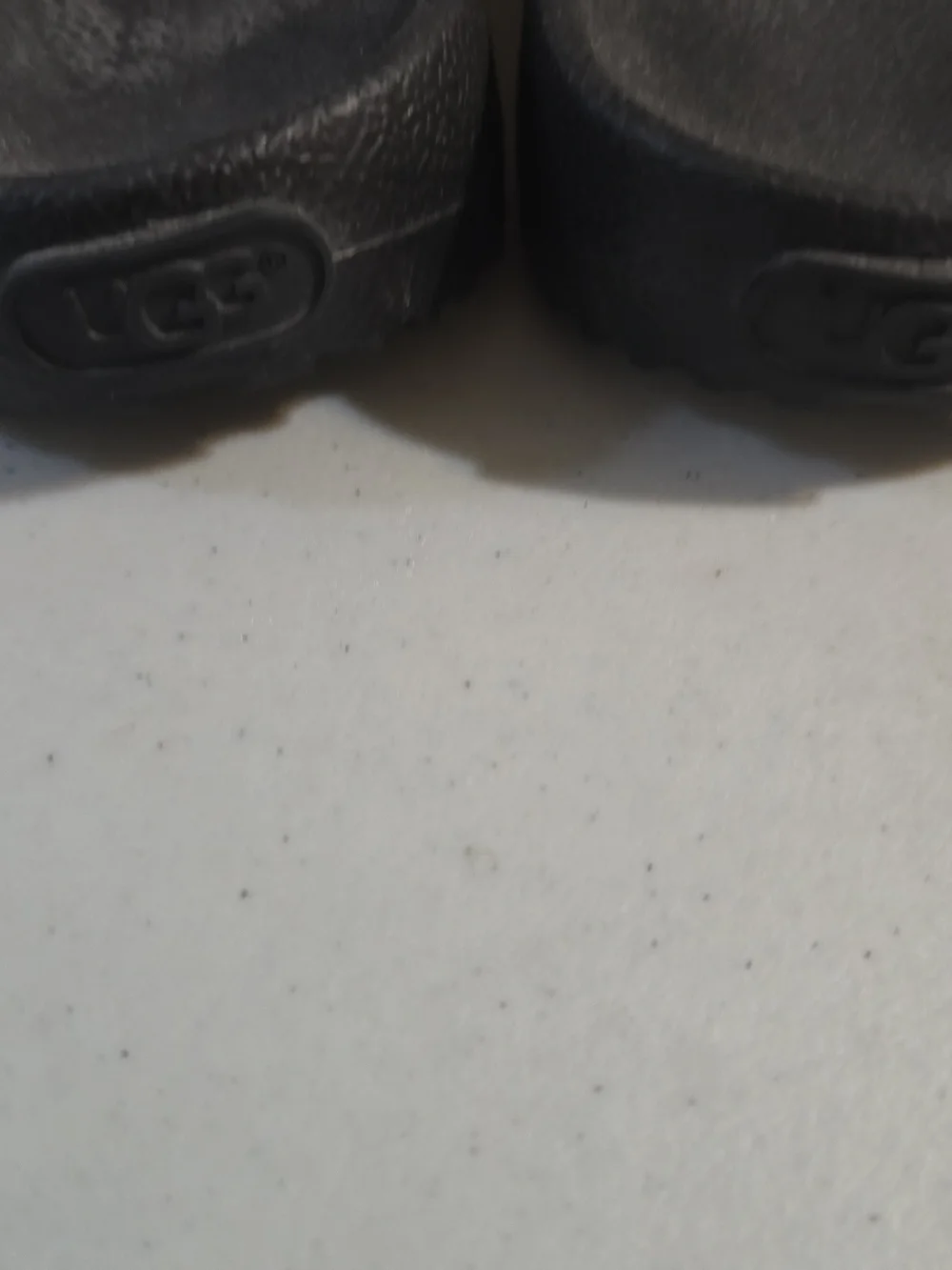 UGG Women's Black Slide Sandals with Burgundy Faux Fur Strap